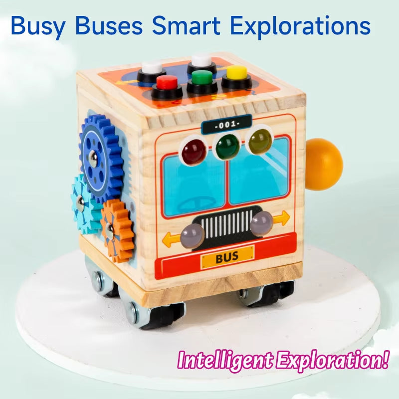 Montessori Baby Busy Ball-Hand Grab Ball Vehicle Tool Car Cube Polyhedral Six-Sided Toy Educational Learning Busy Bus Toys Game