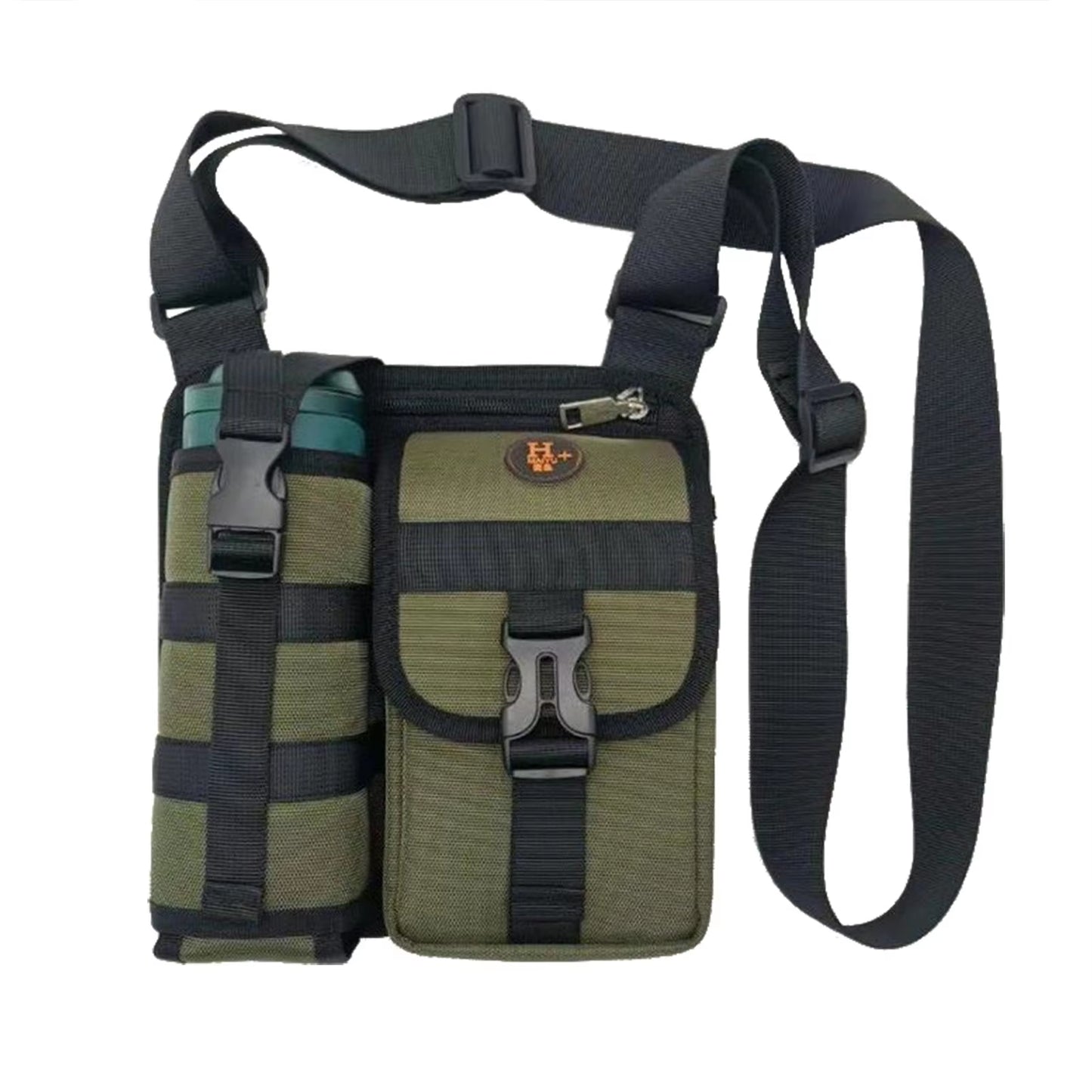 Water Bottle Holder Carrier Bag with Adjustable Strap Men'S Crossbody Pouch Bag Portable Casual Shoulder Bags for Work Outdoor