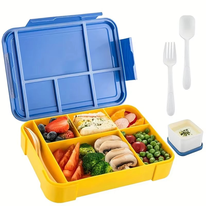 Child and Students Lunch Box, Portable, Sealed in Compartments Fruit Salad Box, 1330Ml, Office Microwave Heating Bento Boxes