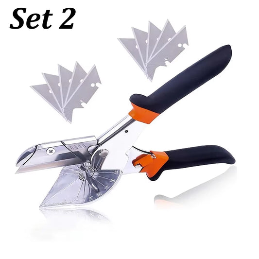 Multifunctional Miter Shear Cutter Adjustable at 45 to 135 Degree Hand Tools for Cutting Soft Wood, Plastic Projects with Blades