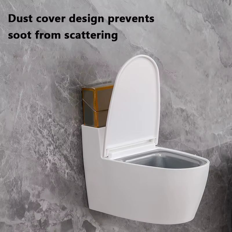 Toilet Ashtray Home Bathroom Storage Cigarette Case with Lid Wall-Mounted Plastic Ashtray Suitable for Home Office Use