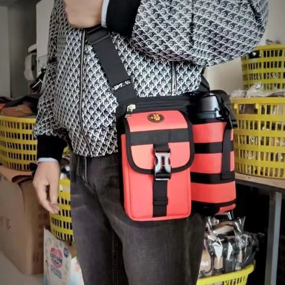 Water Bottle Holder Carrier Bag with Adjustable Strap Men'S Crossbody Pouch Bag Portable Casual Shoulder Bags for Work Outdoor
