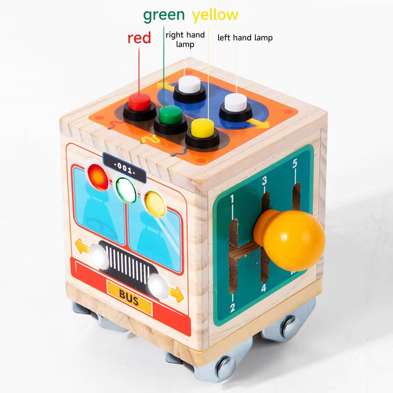 Montessori Baby Busy Ball-Hand Grab Ball Vehicle Tool Car Cube Polyhedral Six-Sided Toy Educational Learning Busy Bus Toys Game