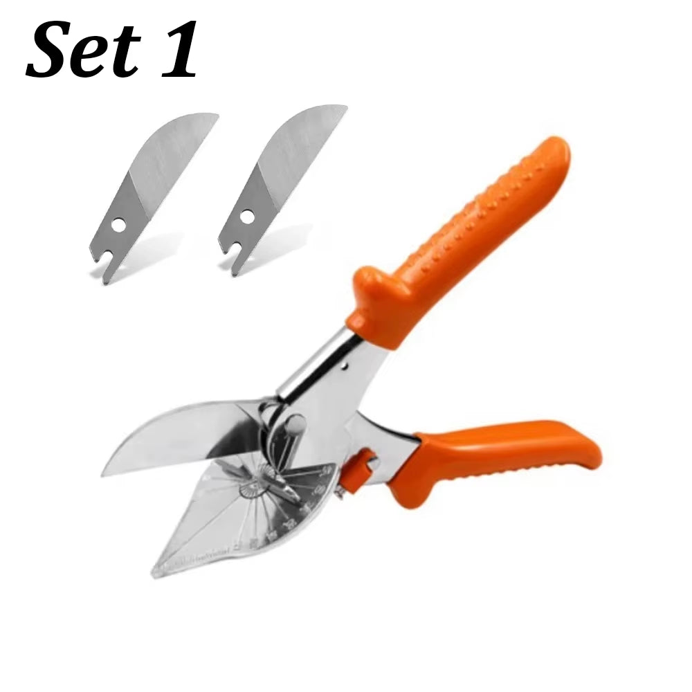 Multifunctional Miter Shear Cutter Adjustable at 45 to 135 Degree Hand Tools for Cutting Soft Wood, Plastic Projects with Blades