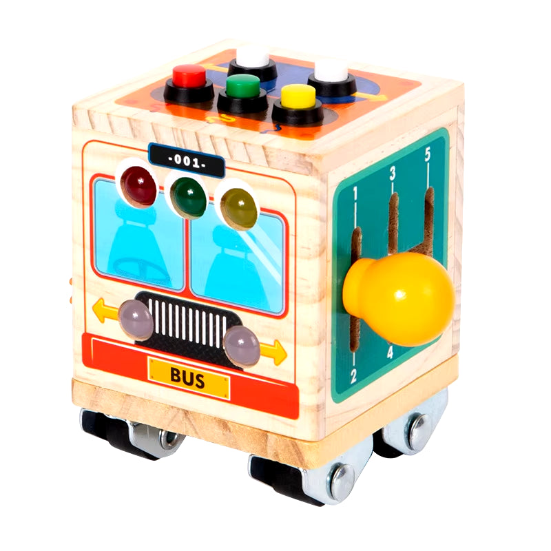 Montessori Baby Busy Ball-Hand Grab Ball Vehicle Tool Car Cube Polyhedral Six-Sided Toy Educational Learning Busy Bus Toys Game