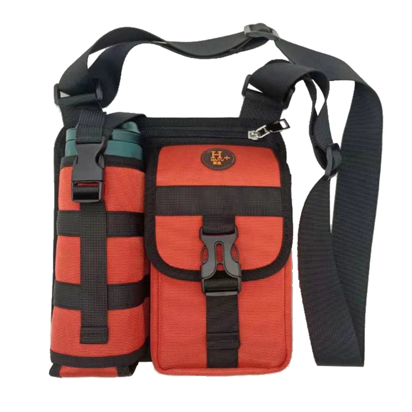 Water Bottle Holder Carrier Bag with Adjustable Strap Men'S Crossbody Pouch Bag Portable Casual Shoulder Bags for Work Outdoor