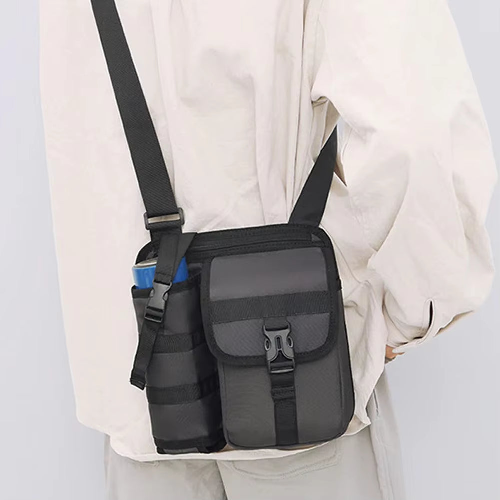 Water Bottle Holder Carrier Bag with Adjustable Strap Men'S Crossbody Pouch Bag Portable Casual Shoulder Bags for Work Outdoor