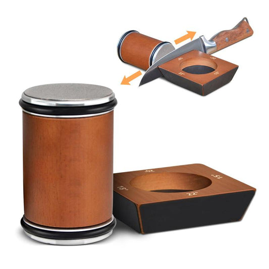 Wooden Rolling Knife Sharpening Tool, 1 Set Knife Sharpening Kit, Knife Sharpener for Kitchen, Kitchen Gadgets, Household Gadgets, Kitchen Accessories, Original Family Home Set
