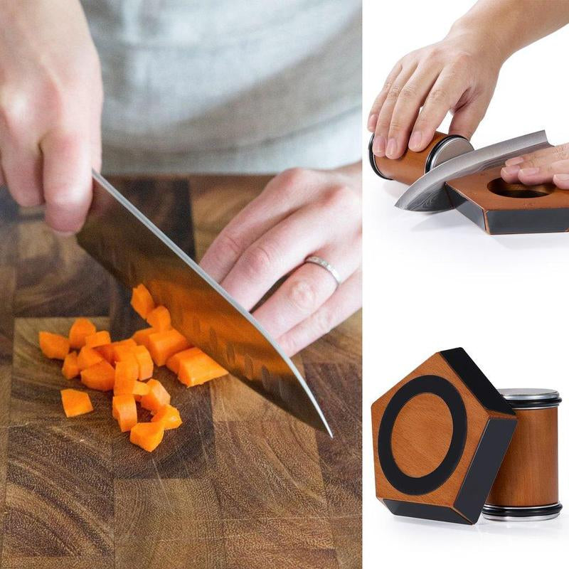 Wooden Rolling Knife Sharpening Tool, 1 Set Knife Sharpening Kit, Knife Sharpener for Kitchen, Kitchen Gadgets, Household Gadgets, Kitchen Accessories, Original Family Home Set