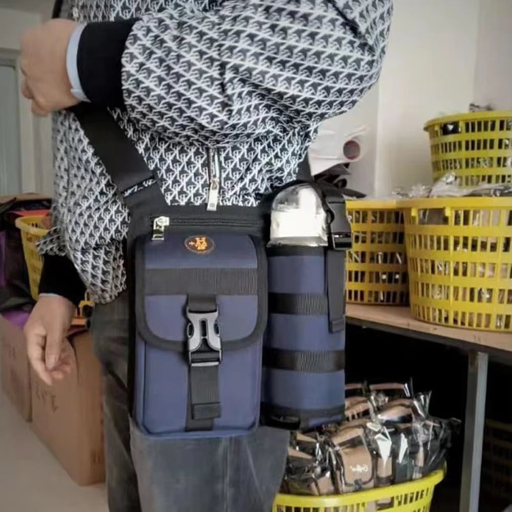 Water Bottle Holder Carrier Bag with Adjustable Strap Men'S Crossbody Pouch Bag Portable Casual Shoulder Bags for Work Outdoor