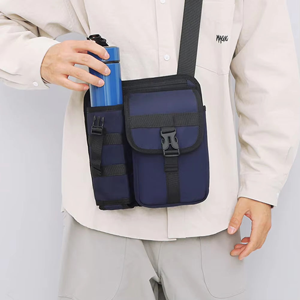 Water Bottle Holder Carrier Bag with Adjustable Strap Men'S Crossbody Pouch Bag Portable Casual Shoulder Bags for Work Outdoor