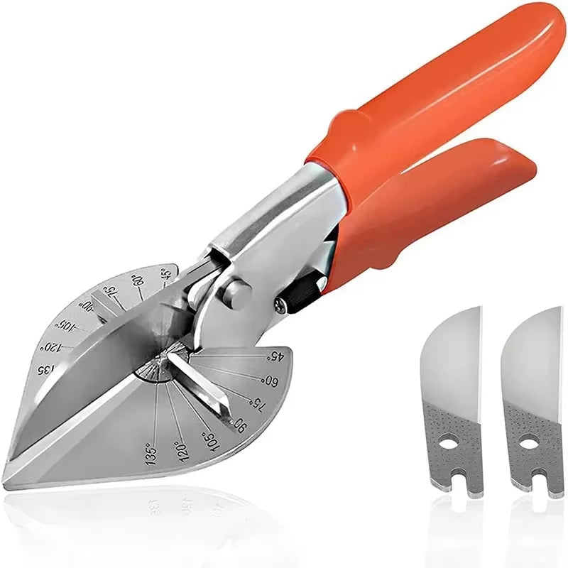 Multifunctional Miter Shear Cutter Adjustable at 45 to 135 Degree Hand Tools for Cutting Soft Wood, Plastic Projects with Blades