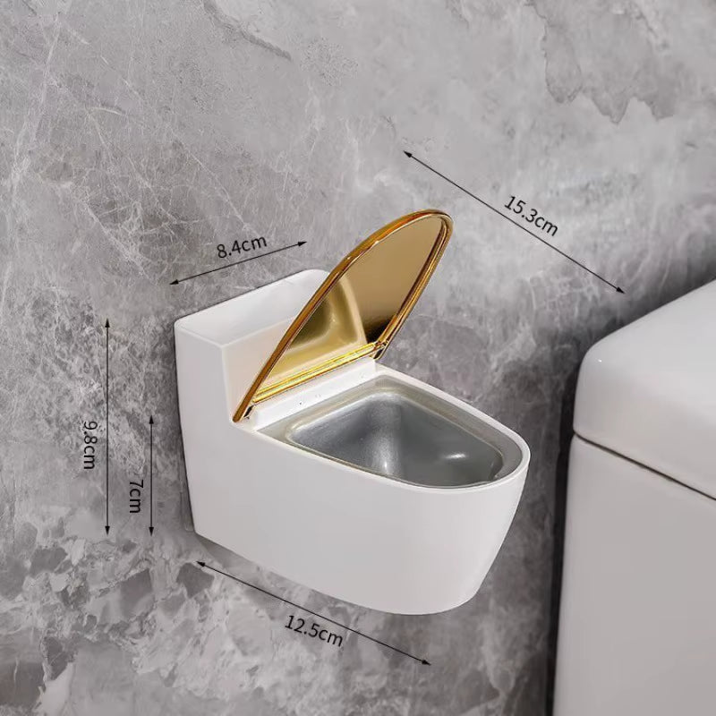 Toilet Ashtray Home Bathroom Storage Cigarette Case with Lid Wall-Mounted Plastic Ashtray Suitable for Home Office Use